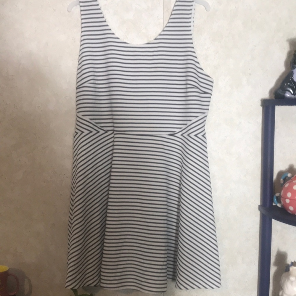 Decree Black and White A-Line Sundress